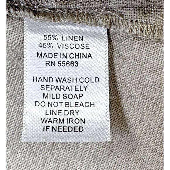 Sigrid Olsen Shirt Womens XL Gold Linen Blend Metallic Top Short Sleeve Pullover - Picture 11 of 11